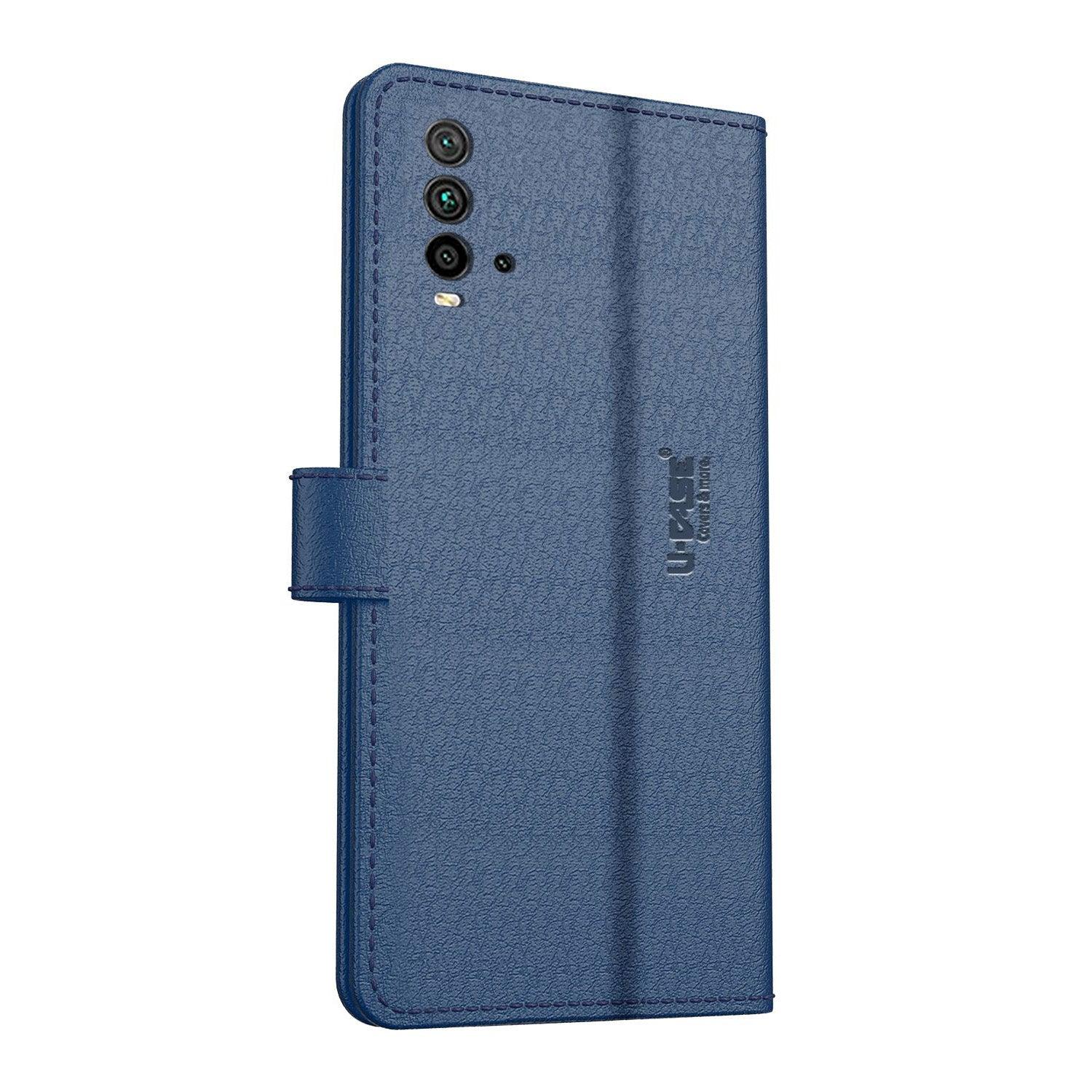 U-CASE Magnetic Flip Cover for Redmi 9 Power / Xiaomi Poco M3 Vegan Foldable Stand & Pocket Magnetic Closure - Aibex